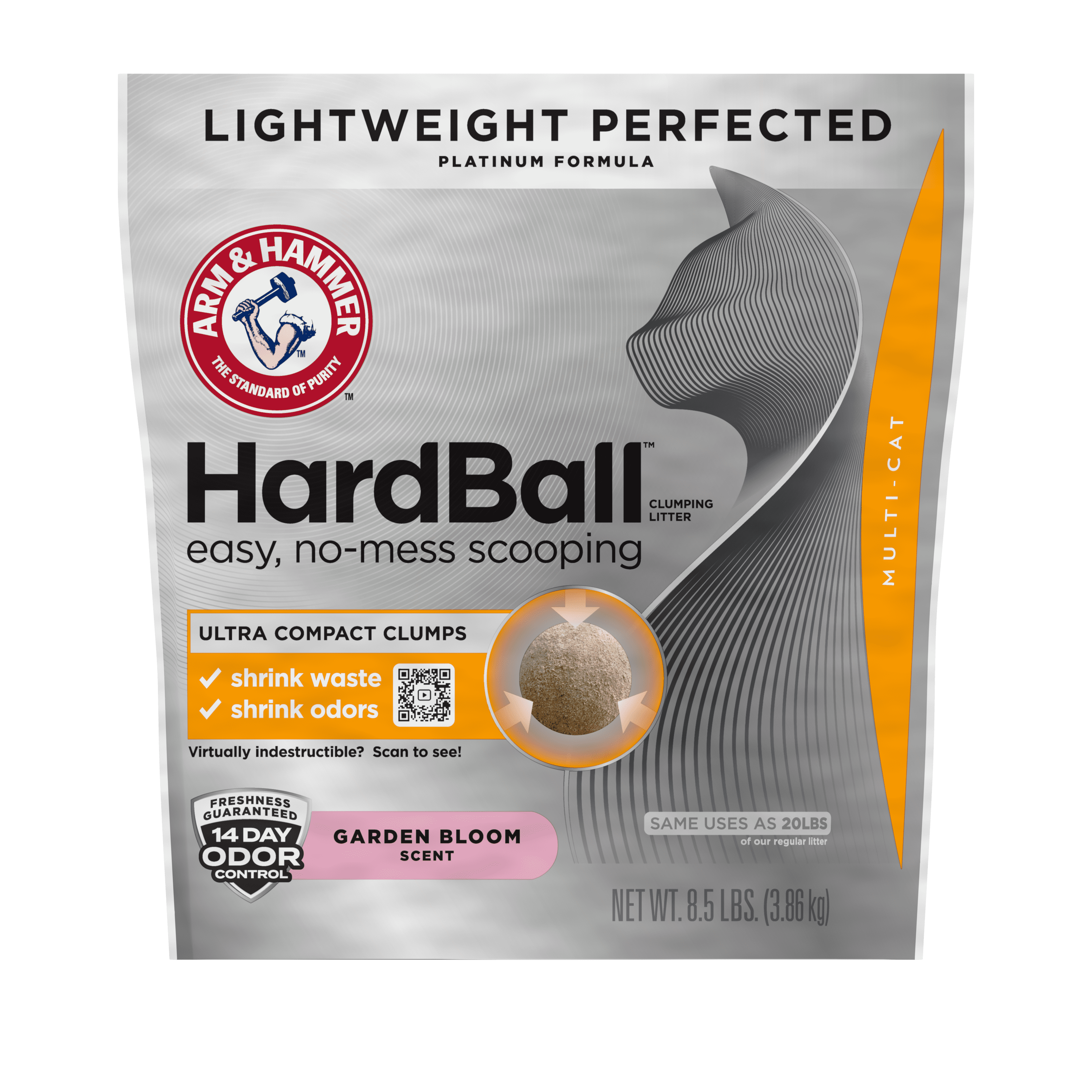 Arm Hammer Hardball Clumping Cat Litter Lightweight Platinum