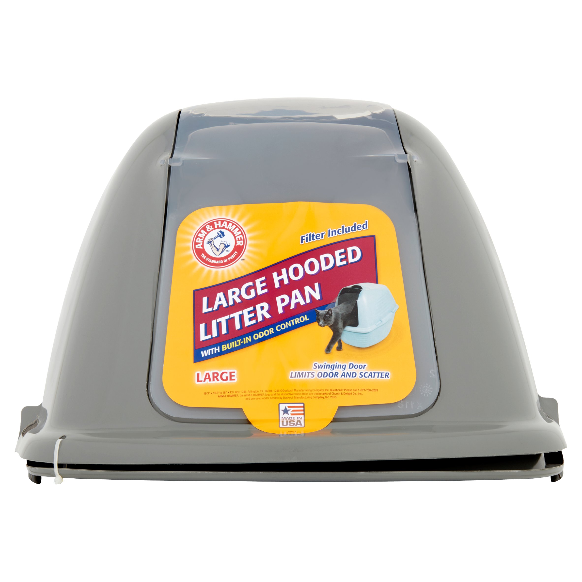 Arm & Hammer Hooded Litter Box Plastic Enclosed Wave Cat Litter Pan with Swing Door, Large - image 1 of 5