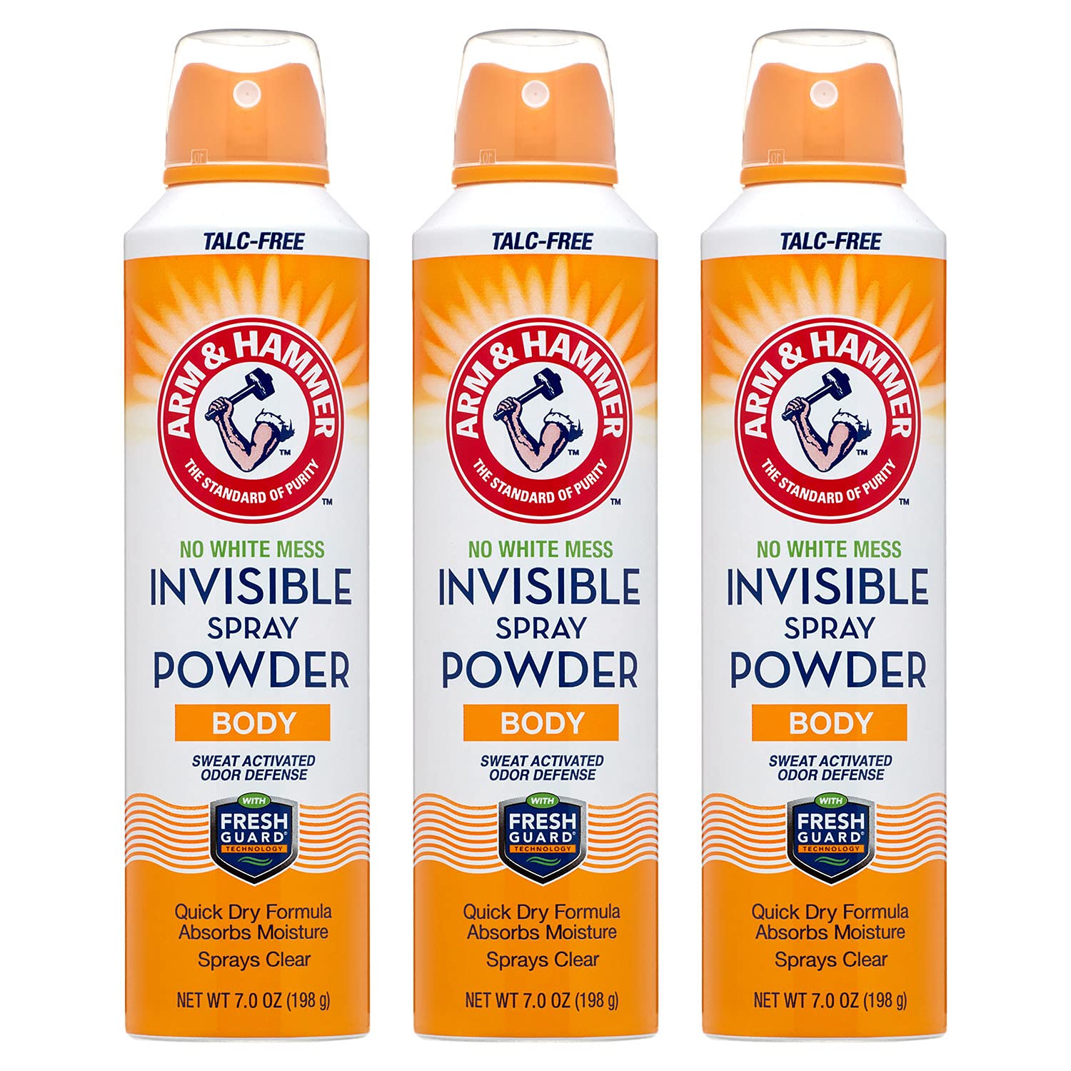 Arm & Hammer Invisible Body Powder Spray, Clear TalcFree Body Odor