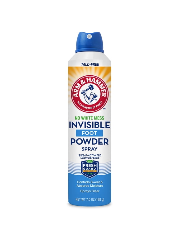 Arm Hammer Invisible Foot Powder Spray for Odor Control, 7 oz