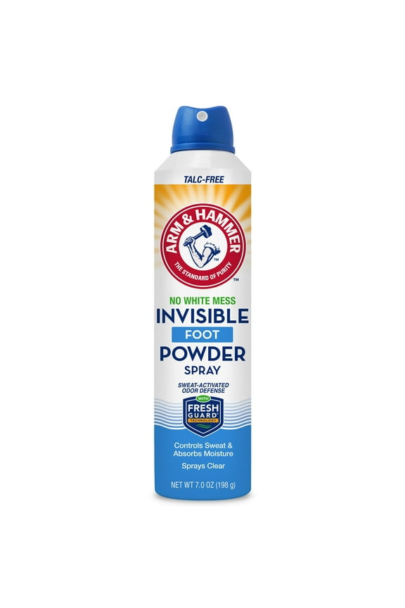 Arm Hammer Invisible Foot Powder Spray for Odor Control, 7 oz