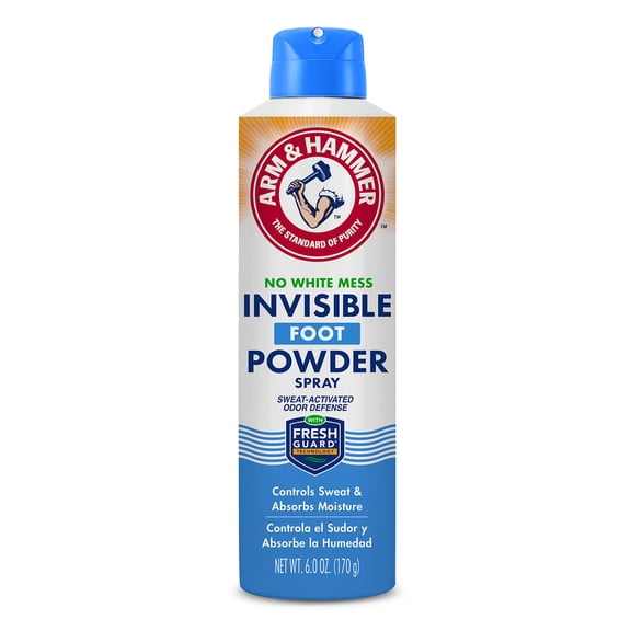 Arm Hammer Invisible Foot Powder Spray for Odor Control, 6 oz