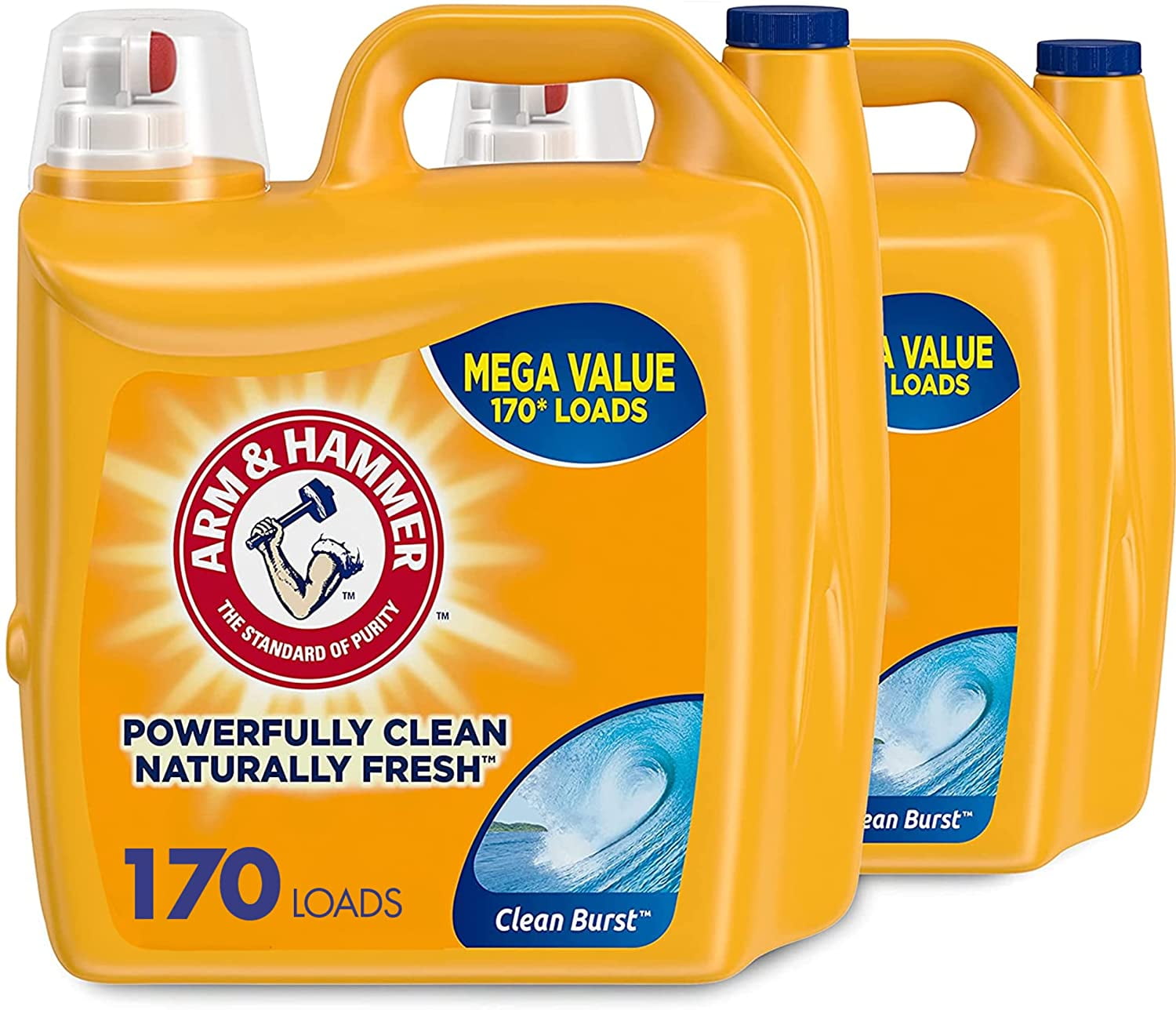 Arm & Hammer Clean Burst HE Liquid Laundry Detergent 170 Loads Value Pack