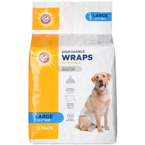 Arm & Hammer Male Dog Wraps, Size Large, 12 Count | Ultra-Absorbent with Leak-Proof Protection