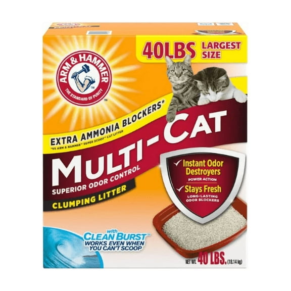 Arm & Hammer Multi-Cat Scented Clean Burst Clumping Clay Cat Litter 40 lb