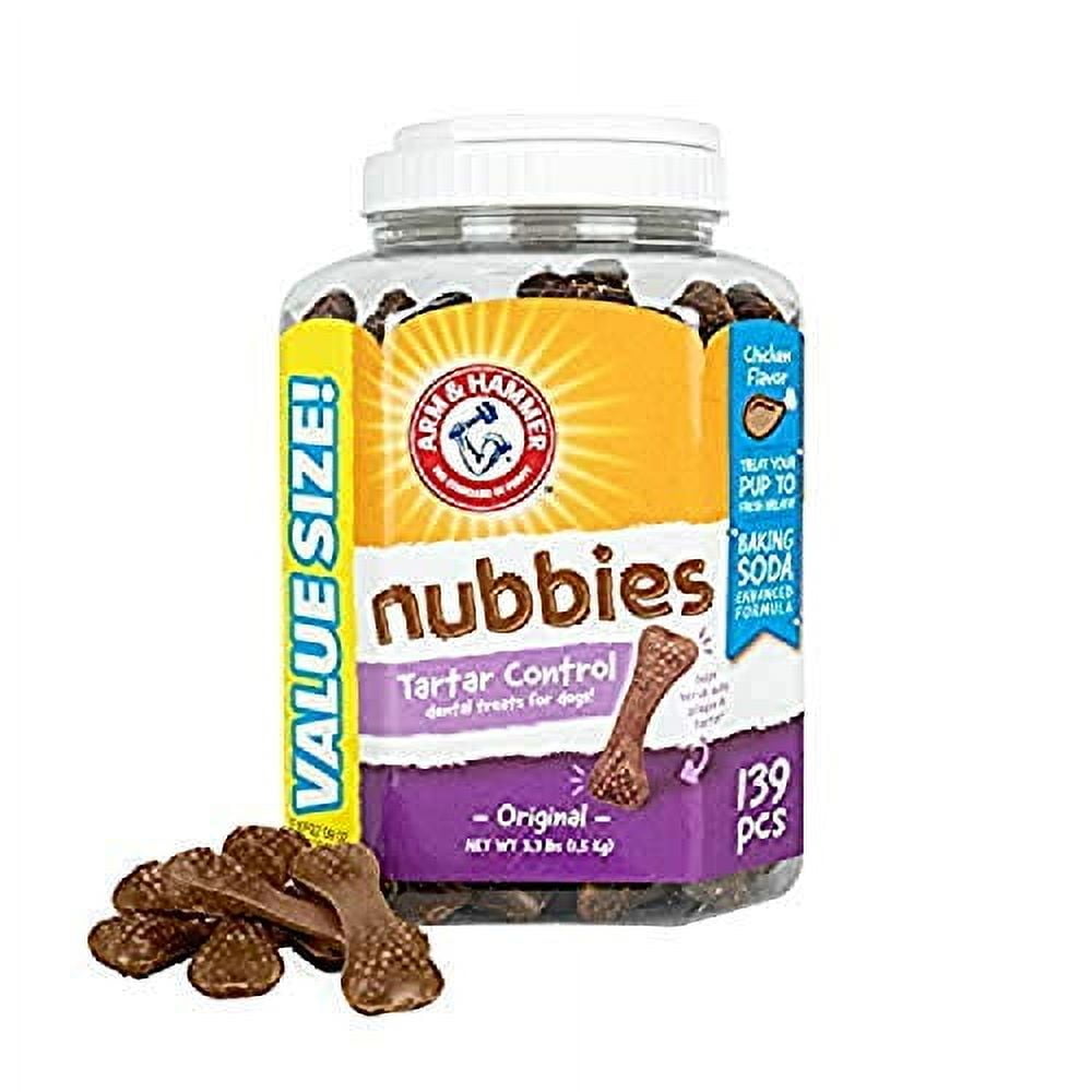 Arm & Hammer Nubbies Tartar Control Dry Dog Dental Treats, Value Pack, 139 Pieces