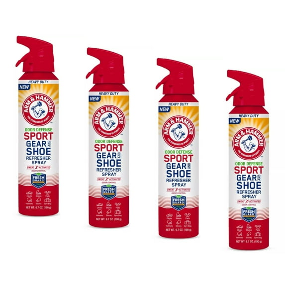 Arm & Hammer Odor Defense Sport Gear & Shoe Refresher Spray, 6.7 Oz. - Pack of 4
