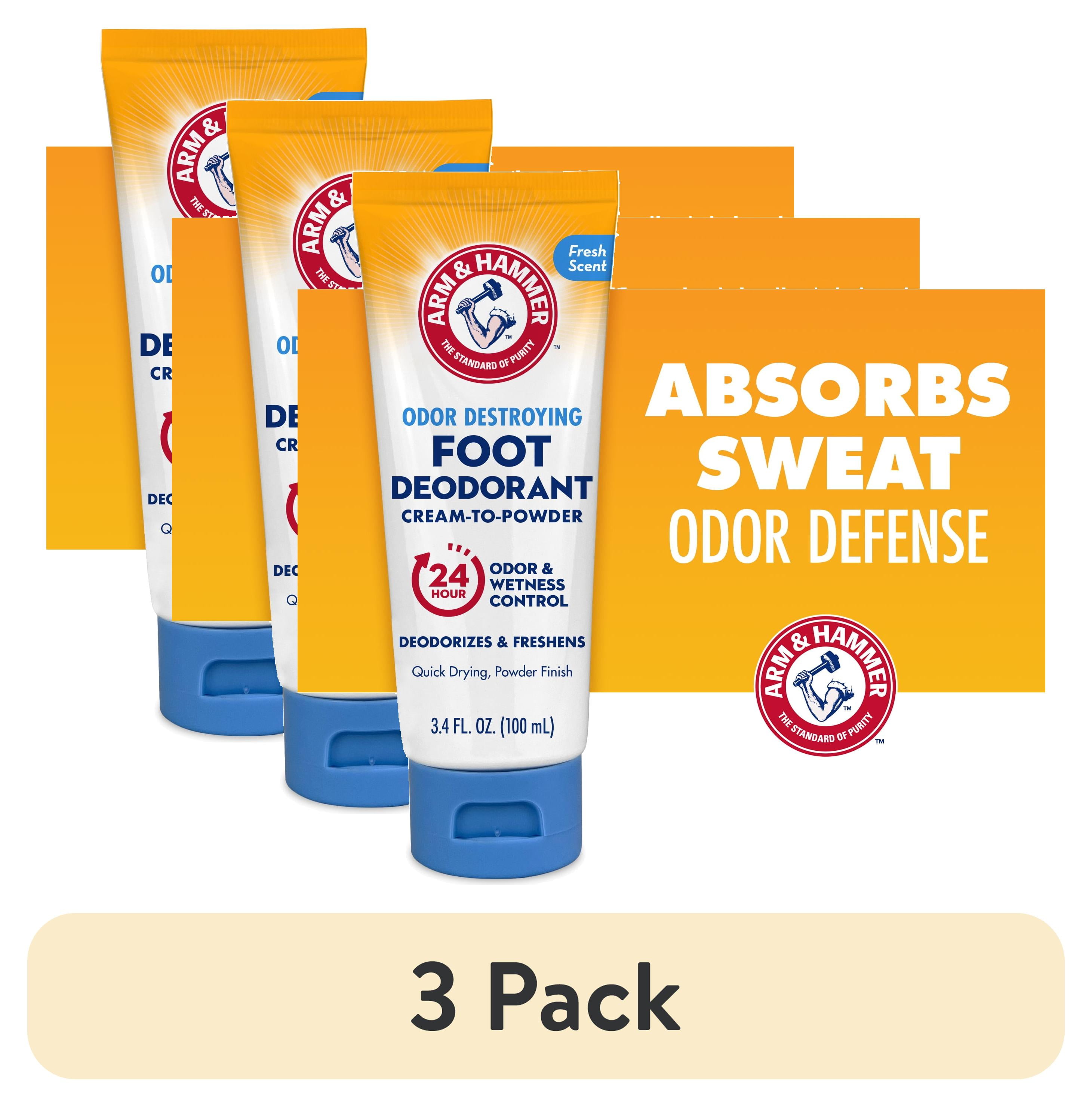 (3 pack) Arm & Hammer Odor Destroying Foot Deodorant CreamtoPowder 3.