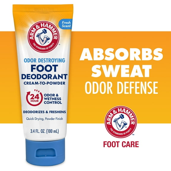 Arm & Hammer Odor Destroying Fresh Scent Foot Deodorant Cream-to-Powder 3.4 oz