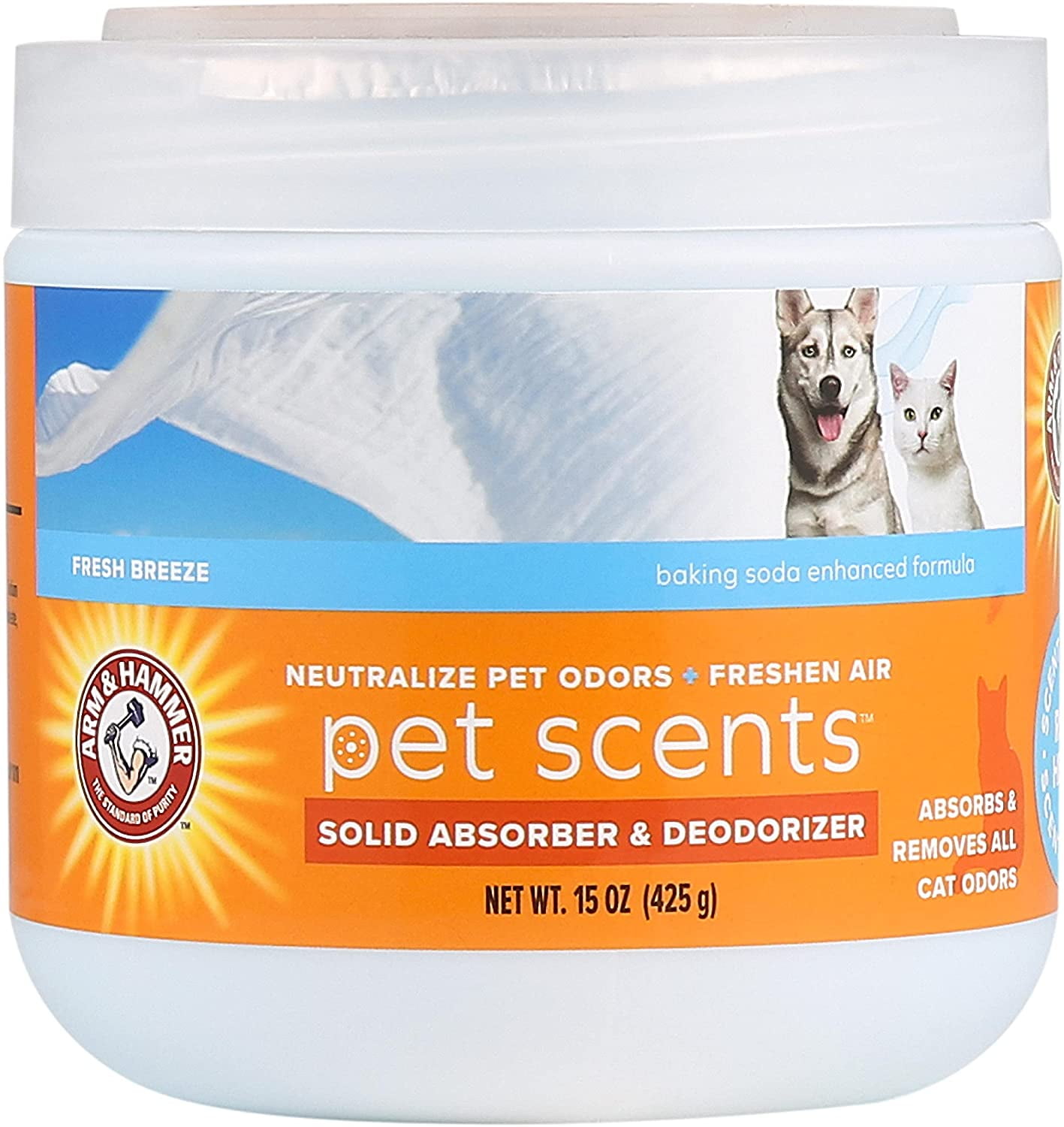 Arm & Hammer Pet Scents Solid Gel Deodorizer, Fresh Breeze, Great Near