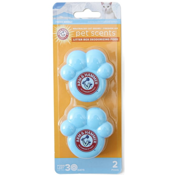 Arm & Hammer Cat Litter Box Deodorizing Pods, Fresh Breeze Scent, 2 Pack