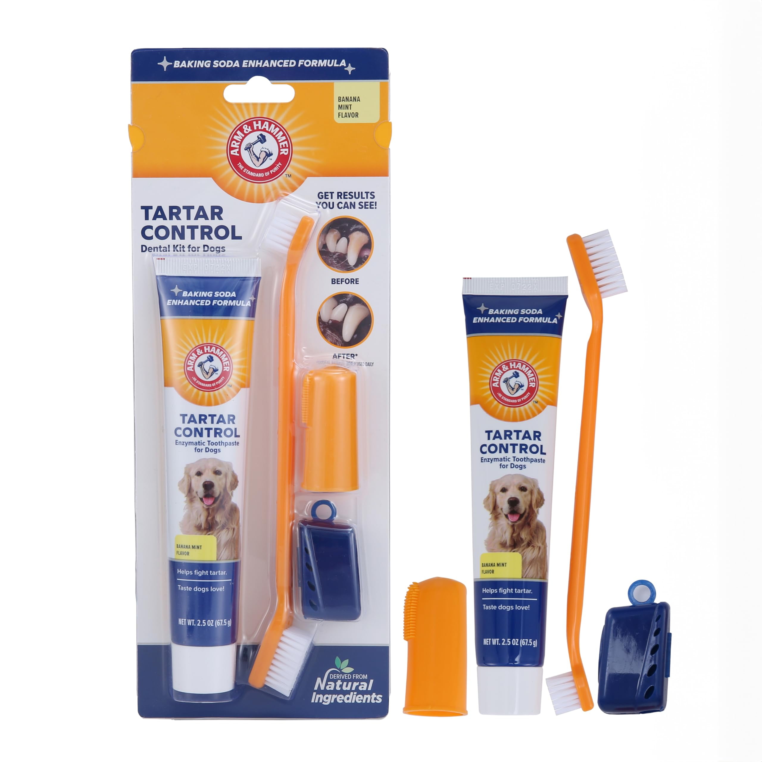 Arm & Hammer for Pets Tartar Control Kit for Dogs Contains Toothpaste