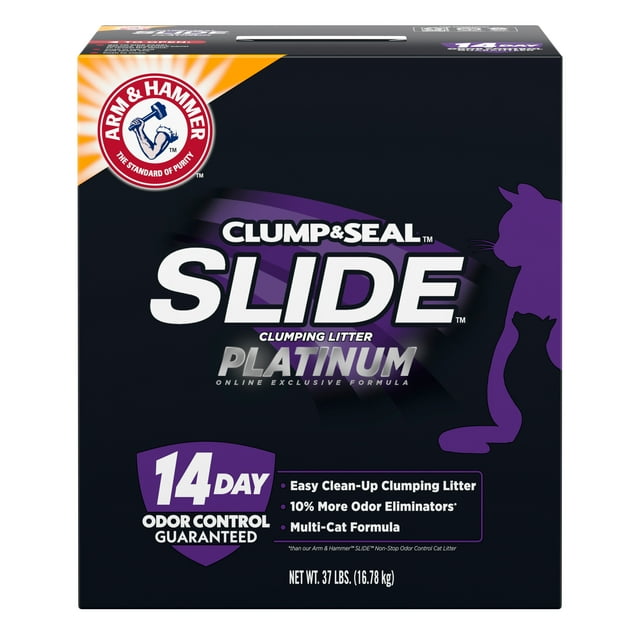 Arm & Hammer Platinum SLIDE Easy Clean, Clumping Litter, MultiCat, 37