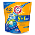 thumbnail image 1 of Arm & Hammer Plus OxiClean 5-in-1 Laundry Detergent Power Paks, 42 Count (Packaging may vary), 1 of 8