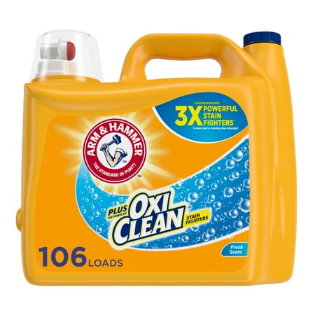 Arm & Hammer Plus OxiClean Fresh Scent, 106 Loads Liquid Laundry Detergent, 138 Fl oz