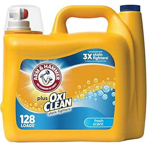 Arm & Hammer Plus OxiClean Fresh AIS1&nbsp;Scent, 128 Loads Liquid Laundry Detergent, 166.5 Fl oz