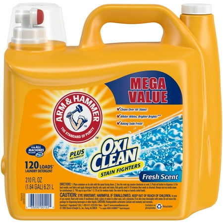 Arm Hammer Plus OxiClean Fresh Scent Liquid Laundry Detergent, 140 loads