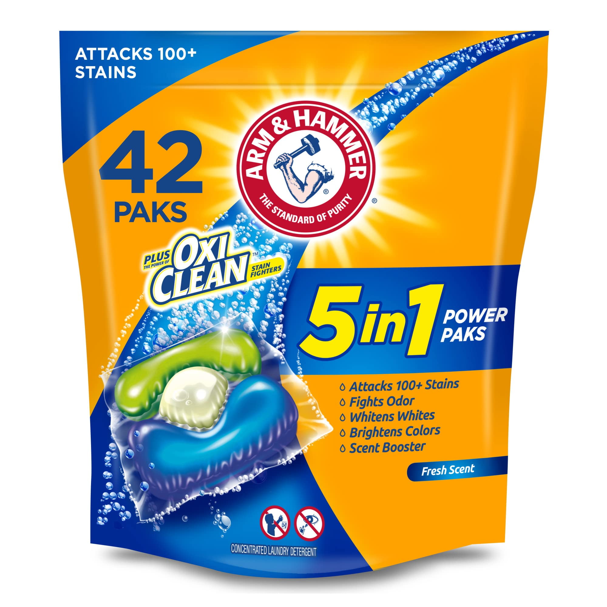 Arm & Hammer Plus OxiClean Laundry Detergent (Pack of 18)