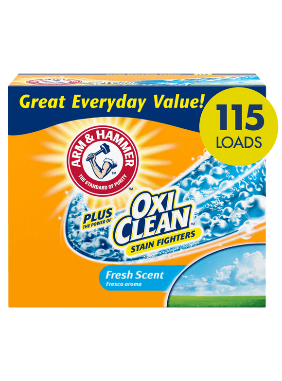 Arm & Hammer Plus OxiClean Powder Laundry Detergent, Fresh Scent, 115 Loads