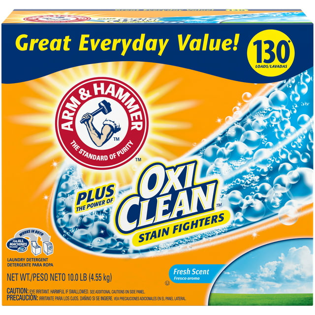 Arm & Hammer Plus OxiClean Powder Laundry Detergent, Fresh Scent, 130 Loads