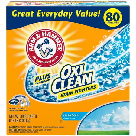 Arm & Hammer Plus OxiClean Powder Laundry Detergent, Fresh Scent, 80 Loads