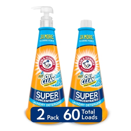 ARM & HAMMER Plus OxiClean Super Concentrated, 60 Loads Liquid Laundry Detergent 2 x 15.27 Fl oz Oz