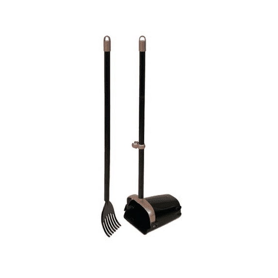 ARM & HAMMER Pooper Scooper Swivel Bin and Rake Dog Poop Scooper with 2 Odor Eliminating Bags, Black