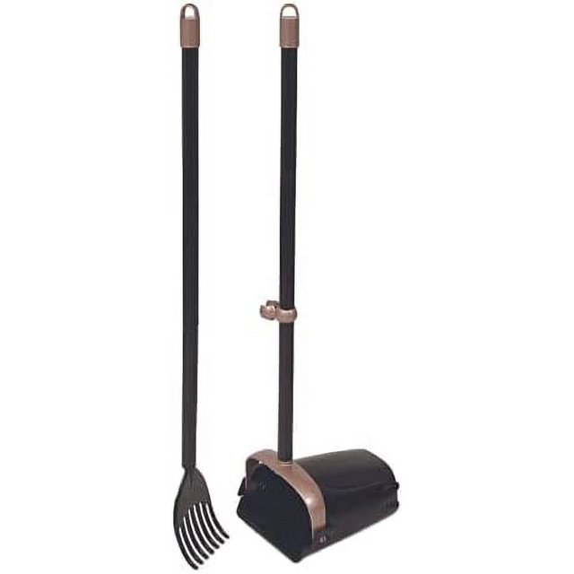 Arm & Hammer Pooper Scooper Swivel Bin & Rake Dog Poop Scooper, Black