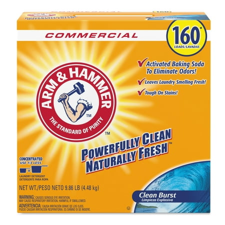 Arm & Hammer Powder Laundry Detergent, Clean Burst, 9.86 lb, Box, 3 per Carton