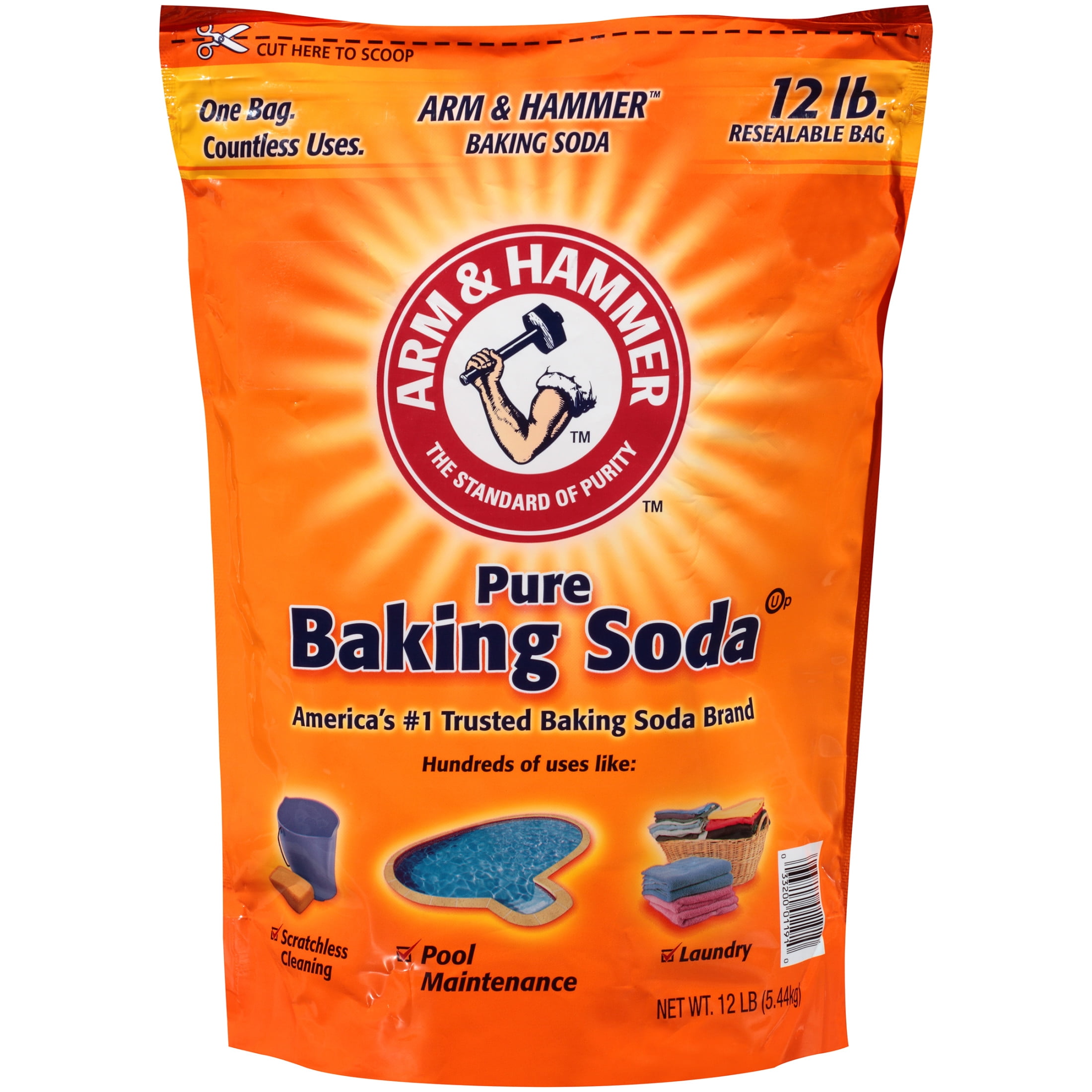 Arm \u0026 Hammer Pure Baking Soda, 12 lb., Reseable Bag