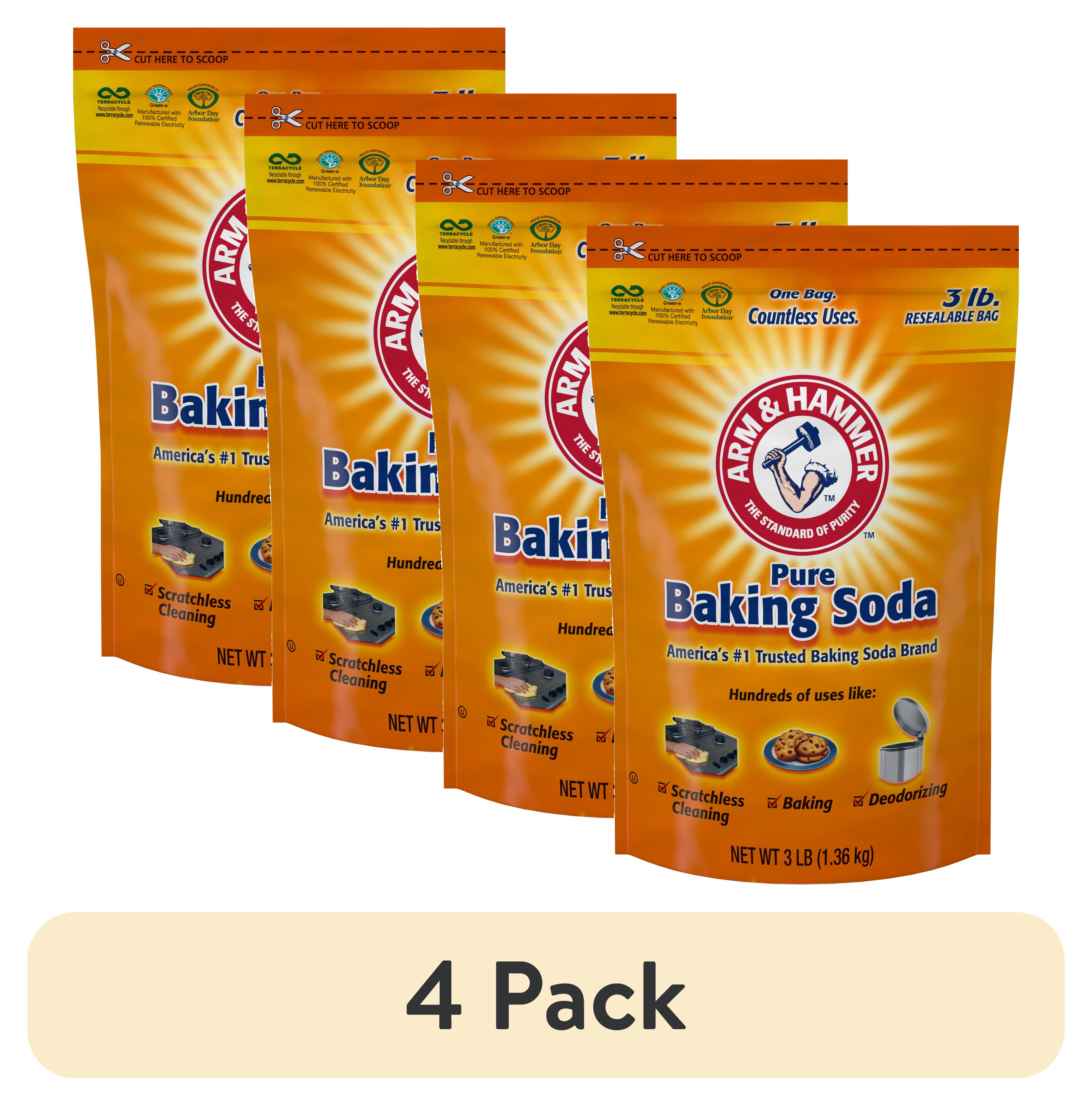 (4 pack) ARM & HAMMER Pure Baking Soda, For Baking, Cleaning