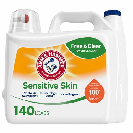 Arm & Hammer Sensitive Skin Free  Clear, 140 Loads Liquid Laundry Detergent, 210 Fl oz