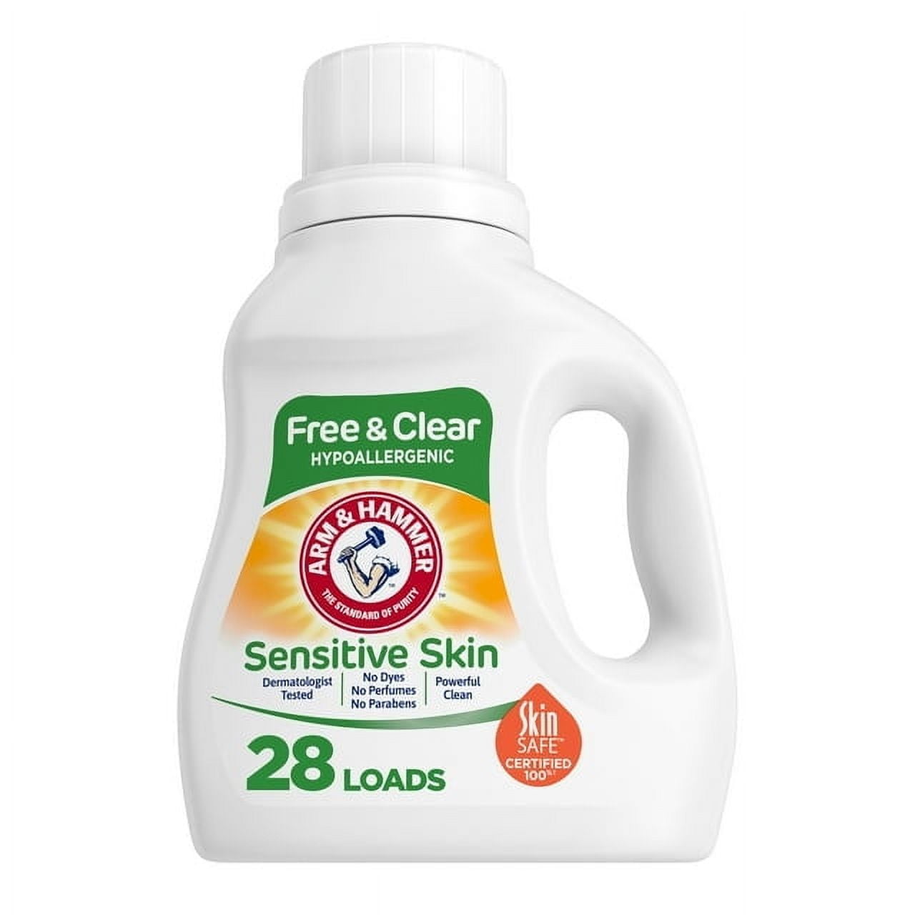 Arm & Hammer Sensitive Skin Free & Clear, 28 Loads Liquid Laundry Detergent, 28 Fl oz , |2 Pack