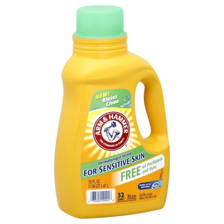Arm Hammer Sensitive Skin Free Clear, 32 Loads Liquid Laundry Detergent, 50 Fl oz