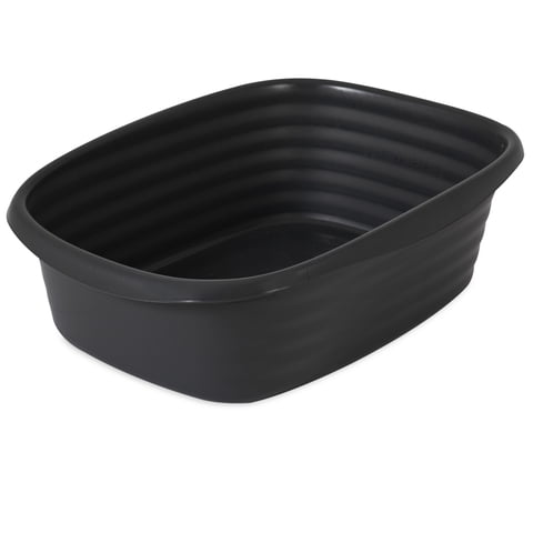 Arm & Hammer Simply Recycled Open Cat Litter Pan Multi-Cat Rimmed Plastic Box, Jumbo, Black