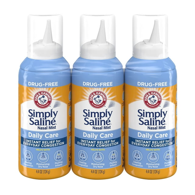 Arm & Hammer Simply Saline Daily Care Nasal Mist 4.4oz, Saline Nasal