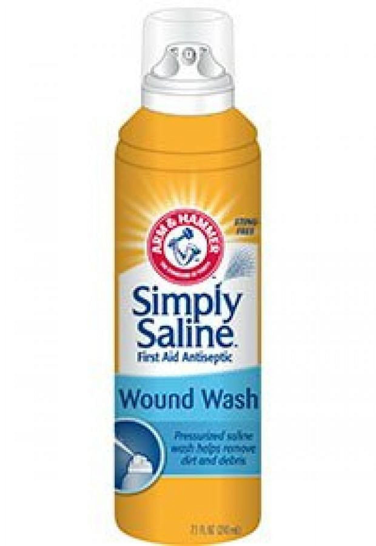 Arm & Hammer Simply Saline Wound Wash, 7.1 ounce Pump Spray Can, Sodium