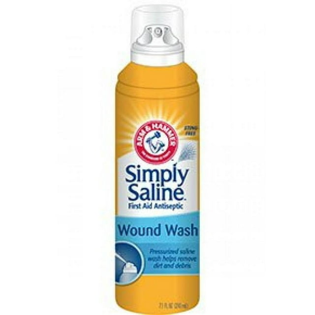 Arm & Hammer Simply Saline Wound Wash, 7.1 ounce Pump Spray Can, Sodium Chloride Solution