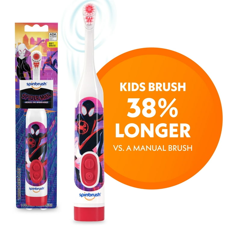 Spider-Man Movie Spinbrush Kids Electric Toothbrush, Battery 