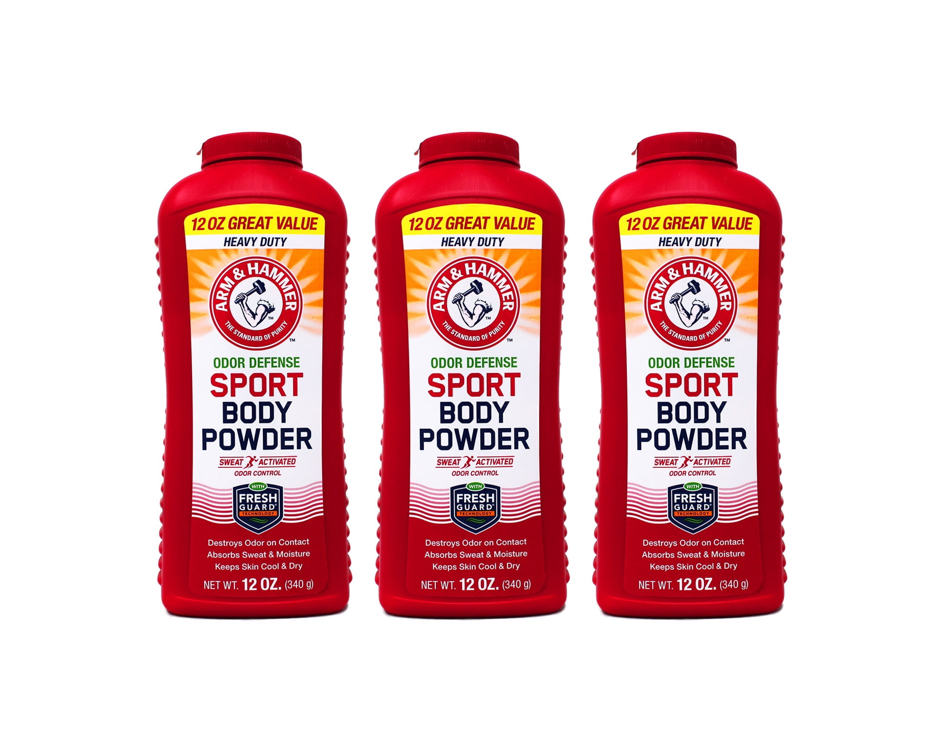 Arm & Hammer Sport Body Powder, 12 Oz, 3 Pack