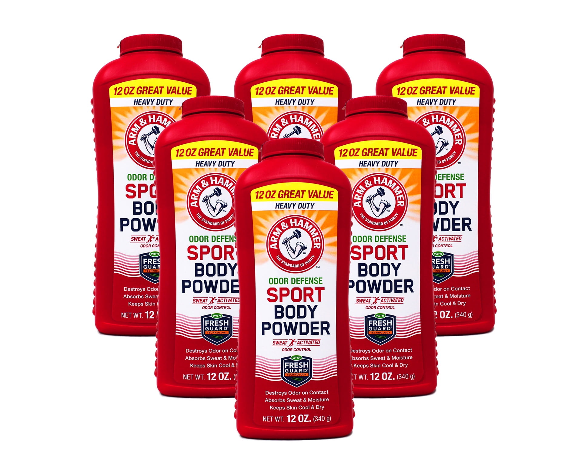Arm & Hammer Sport Body Powder, 12 Oz, 6 Pack - Walmart.com
