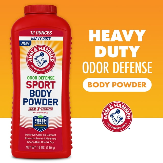 Arm & Hammer Adult Sport Body Powder, Baking Soda Scented for Odor