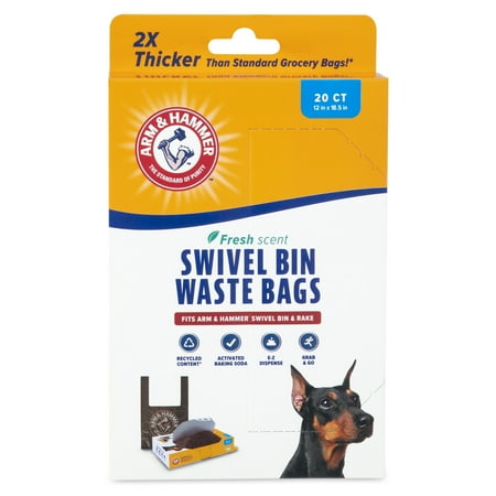 Arm & Hammer Swivel Bin Dog Waste Bags, Copper, 20 Count