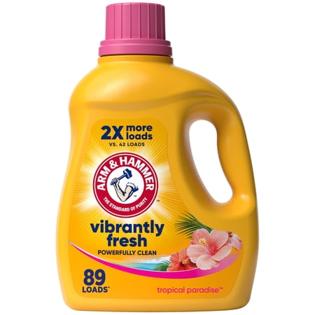 ARM & HAMMER Vibrantly Fresh Liquid Laundry Detergent, Tropical Paradise Scent, 89 Loads
