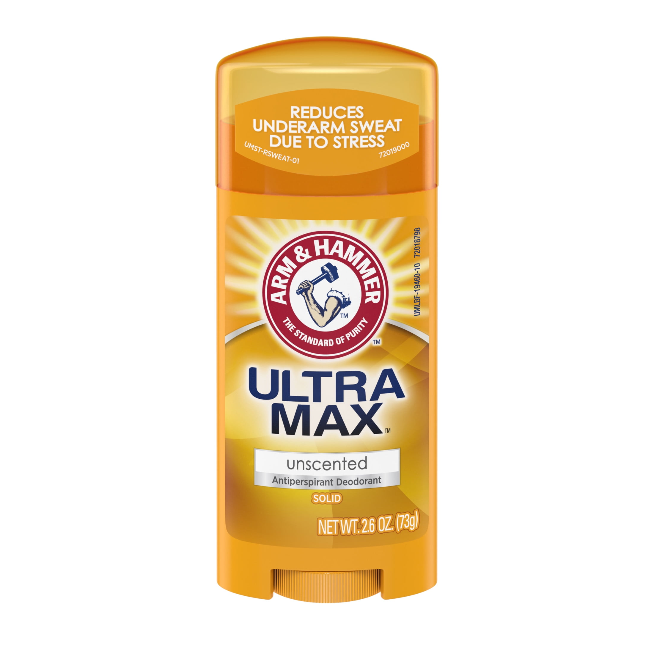 ARM & HAMMER ULTRA MAX Solid Antiperspirant Deodorant, Unscented, for Men and Women, 2.6 oz