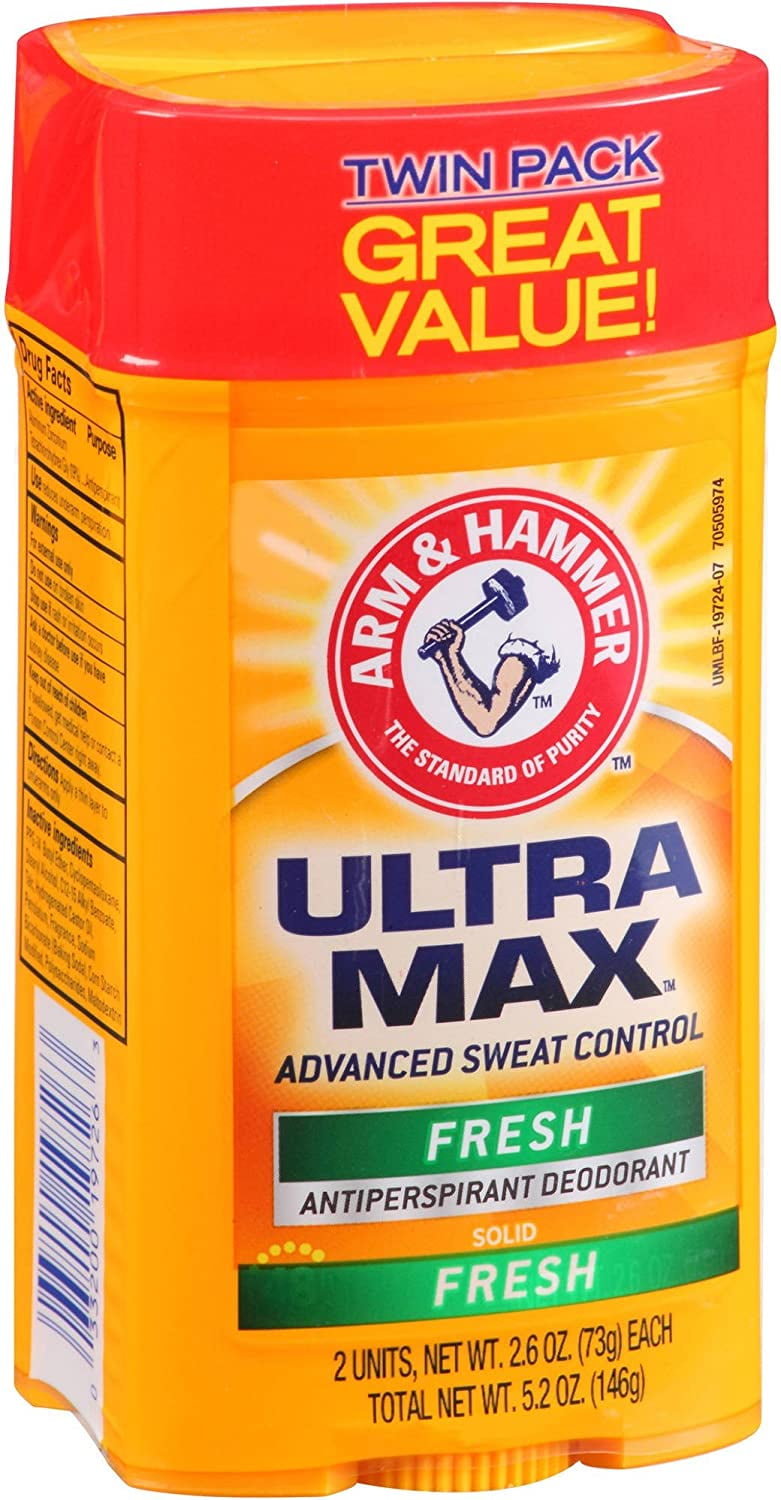 Arm & Hammer Ultra Max Fresh Solid Antiperspirant Deodorant, 2.6 oz, 2