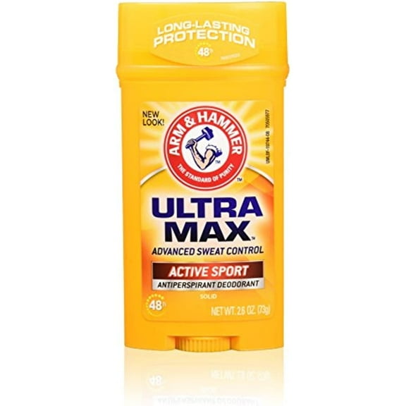 Arm & Hammer Ultramax Antiperspirant Deodorant for Men, Invisible Solid, Active Sport - 2.6 oz, Unisex