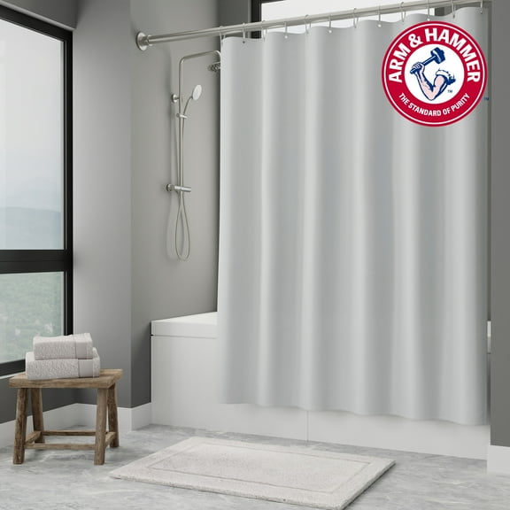 Arm & Hammer™ Waterproof Fabric Shower/Liner, 70x72, Gray