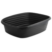 Arm & Hammer Simply Recycled Plastic Open Top Cat Litter Box, Large Cat Litter Pan, Black