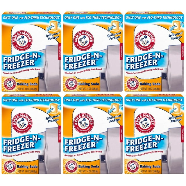 Arm & Hammer baking Soda, FridgeNFreezer Pack, Odor absorber, 14 oz, Pack Of 6